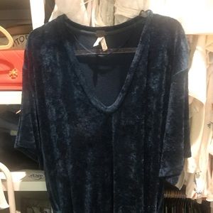 Free People: teal velvet tunic
